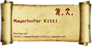 Mayerhofer Kitti névjegykártya